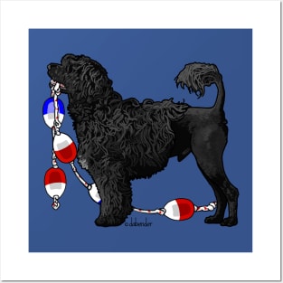 Portuguese Water Dog Lion with Float Line Posters and Art